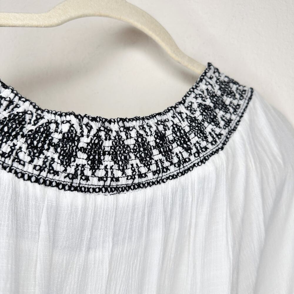 Anthropologie Avec Les Filles Embroidered Smocked Off The Shoulder Top Blouse XS - Picture 5 of 14